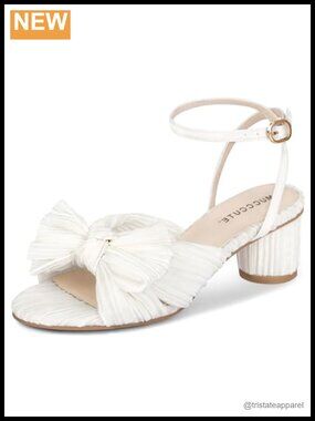 Women's Bow Knot Heeled Sandals Ankle Strap Chunky Heels